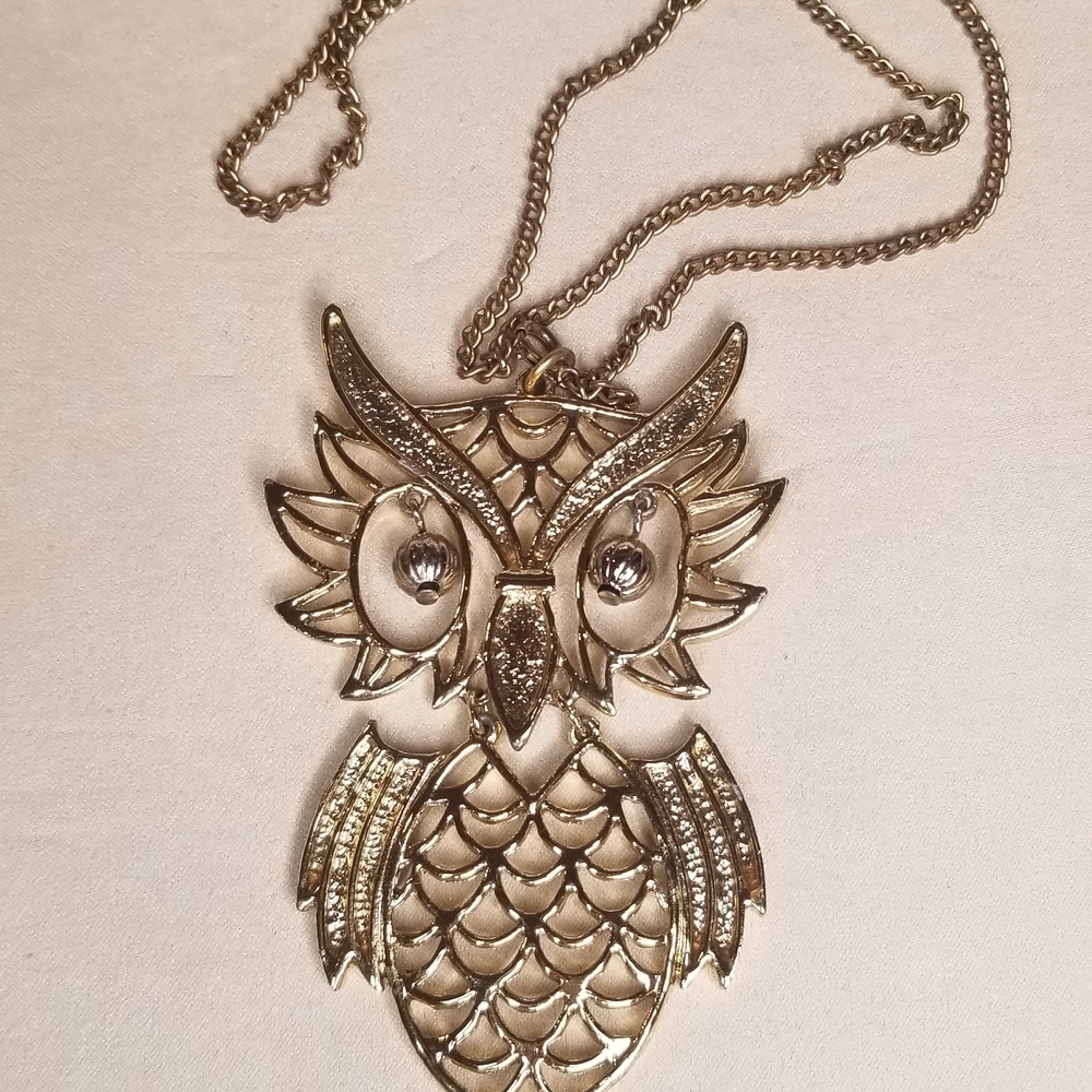 Gold Owl Pendant Necklace